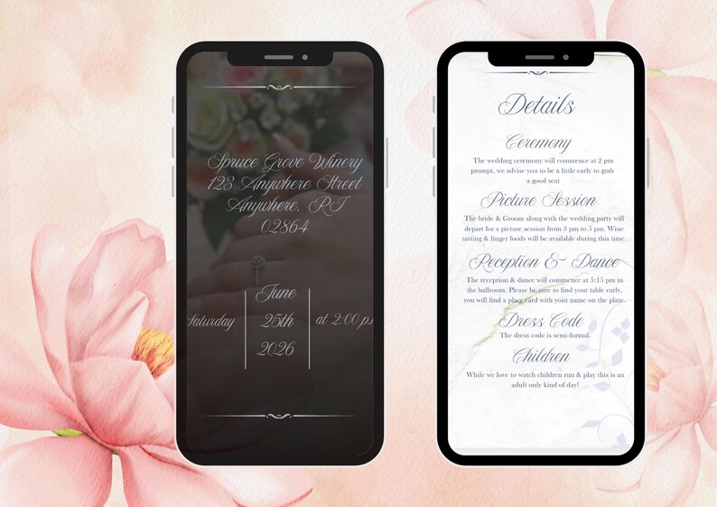 Floral Vintage Animated Wedding Invitation Video Template: Customizable ...