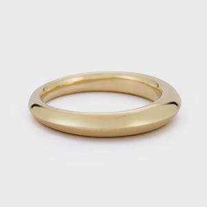 4mm Knife Edge Stacking Band Real Gold Wedding Ring Minimalist High Polish Structural Spacer Plain Band Dainty Everyday Wear Modern Stack