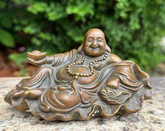 Koper Maitreya Boeddhabeeld, Tibet Happy Laugh Fat Boeddhabeeldje, Boeddhisme Tempel decor Geluk God van Rijkdom cadeau