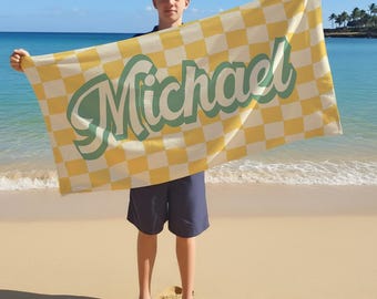Personalized Retro Towel, Gift For Friends