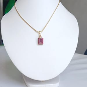 Natural Ruby Octagone Pendant,
