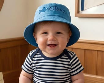 Custom Baby Sunhat;Custom Embroidered Children's Bucket Hat;Baby Beach Hat;Beach Summer Gift; Baby Shower Gift;Custom Hat;Monogrammed Gifts;