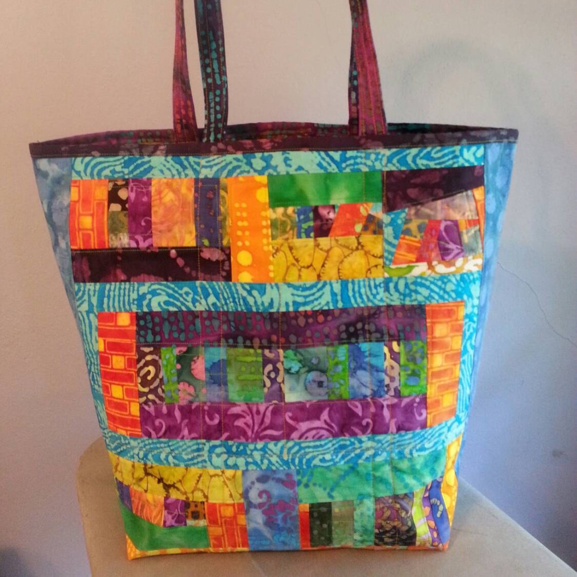 CUSTOM ORDER Quilted Bag Made of Scraps of Batik Fabric - Etsy