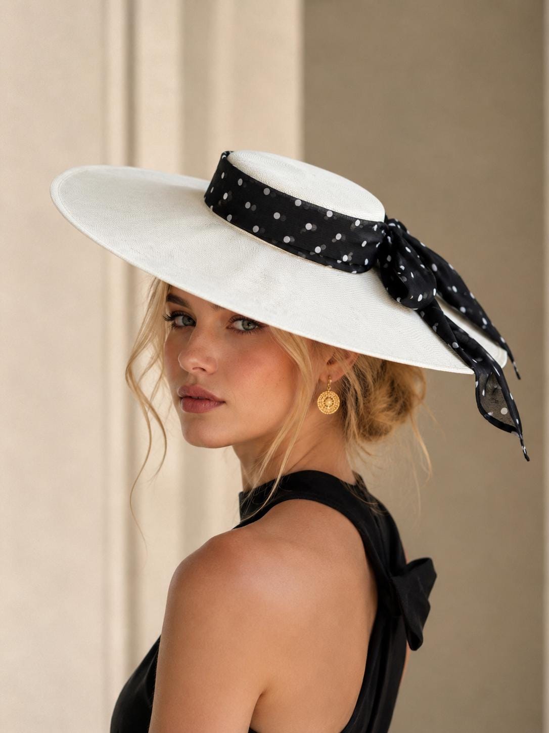 Straw Polka Dot Hat - Etsy UK