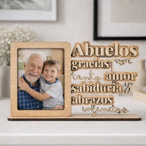 Marco Abuelos 10x15 | Regalo para Abuelos | Laser Cut SVG DXF AI Lightburn | Marco Foto Madera | Archivo corte láser