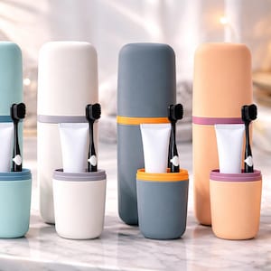 Travel Toothbrush Cup Case – Portable Toothbrush & Toothpaste Holder for School, Camping, and Business Trips
