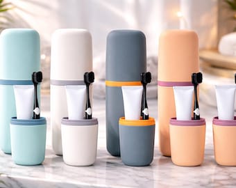 Travel Toothbrush Cup Case – Portable Toothbrush & Toothpaste Holder for School, Camping, and Business Trips
