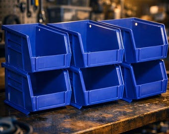 Stackable Storage Bins Set, Small Organizer for Pantry, Garage, Craft, Space Saving Plastic Containers