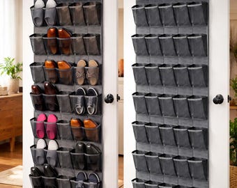 2-Pack Over Door Shoe Organizer 35 Pocket Hanging Closet Storage Rack
