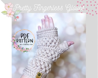 Crochet PATTERN~Pretty Fingerless Gloves~Crochet Tutorial-PDF Pattern-Market Makes-Handmade DIY