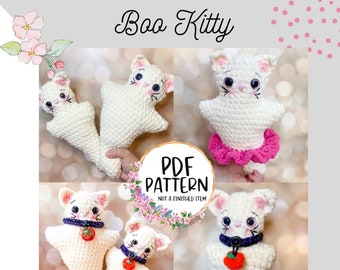 Crochet PATTERN~Boo Kitty~Mama & Baby~Crochet Tutorial-PDF Pattern-Market Makes-Handmade DIY