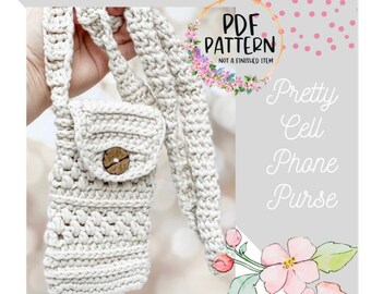 Crochet PATTERN~Pretty Cell Phone Purse~Crochet Tutorial-PDF Pattern-Market Makes-Handmade DIY