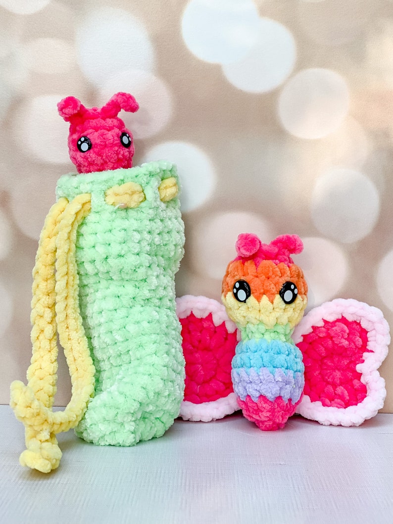 Crochet PATTERNCandy Caterpillar Play SetButterflyCrochet Tutorial-PDF Pattern-Market Makes-Handmade DIY image 7