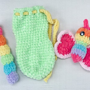 Crochet PATTERNCandy Caterpillar Play SetButterflyCrochet Tutorial-PDF Pattern-Market Makes-Handmade DIY image 10