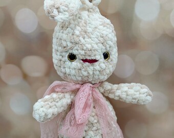 Crocheted Bunny  | Handmade Rabbit | Baby Shower Gift | Easter Basket Suprise