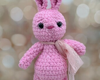 Crocheted Bunny  | Handmade Rabbit | Baby Shower Gift | Easter Basket Suprise