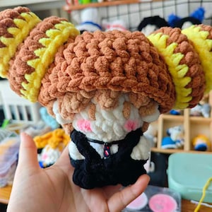 Muñeco de ganchillo personalizado a partir de una foto, retrato amigurumi, peluche personalizado en miniatura, regalo de aniversario o boda.