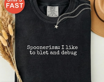 Spoonerism ich mag Shirt, Tech Humor T-Shirt, Programmierer Geschenk, Geeky Programmierer Shirt, Programmier-Enthusiasten Geschenk, lustiges Foodie T-Shirt