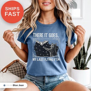 Skeleton Bat Cat Graphic Tee, Spooky Season Humor Print (Comfort Colors) image 7