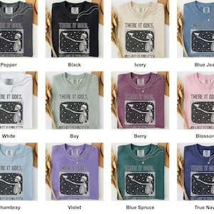 Grid of this t-shirt in each available color, each printed with "Last Nerve Bat-Free Skeleton" across the chest (additional view).