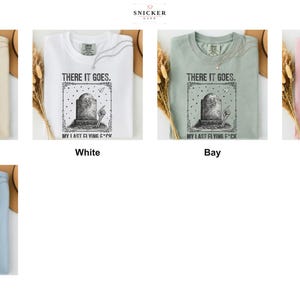 Grid of this t-shirt in each available color, each printed with "Last Flying F*ck in the Graveyard" across the chest (additional view).