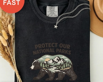 Camiseta de aventuras con osos, camiseta de explorador del bosque, regalo retro de naturaleza, top de conservación de la vida silvestre, camiseta Comfort Colors, vagabundo de la naturaleza