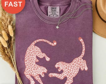 Dynamic Leopards Shirt, Retro Wildlife Tee, Safari Big Cat Gift, Vintage Animal Top, Comfort Colors Nature Shirt, Predator Tee