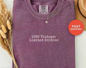 1986年生まれのおもしろTシャツ、1986年ヴィンテージ：限定版、ジェネレーションXの40歳のお祝い、80年代の誕生日プレゼント、レトロパパパーティーTシャツ