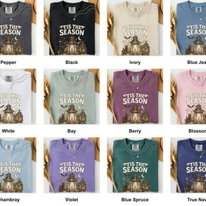 Grid of this shirt in each available color, each printed with "Haunted Harvest Lantern" across the chest (additional view).