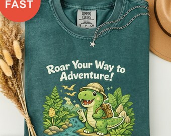 Camiseta Dino Explorer, camiseta vintage de dinosaurios, estampado de aventura prehistórica, regalo con temática jurásica, regalo para amantes de los animales, regalo para niños