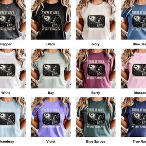Grid of this t-shirt in each available color, each printed with "Last Flight Skeleton Bat" across the chest.