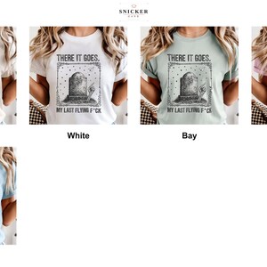 Grid of this t-shirt in each available color, each printed with "Last Flying F*ck in the Graveyard" across the chest.