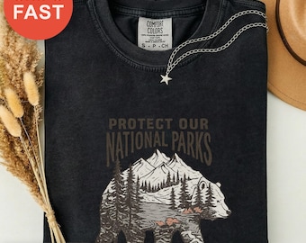 Camiseta Bear Adventures, camiseta vintage de vida silvestre, regalo de parques nacionales, camiseta de naturaleza al aire libre, camiseta de regalo de dinosaurios Comfort Colors, paisajes naturales
