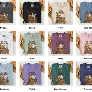 Vintage Halloween Comfort Colors Shirt, Tis the Season, Women's Shirt, Skeleton Png, Novelty Humor Print, Cotton Casual Wear, Gift for Women image 5
