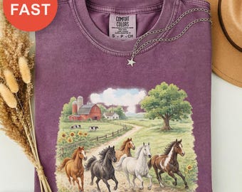 Galloping Grace Shirt, Farm Animal Tee, Rustic Country Graphic, Nature Lover Gift, Comfort Colors Tee, Horse Lover Gift, Ranch Life Shirt