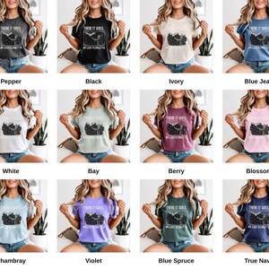 Skeleton Bat Cat Graphic Tee, Spooky Season Humor Print (Comfort Colors) image 10