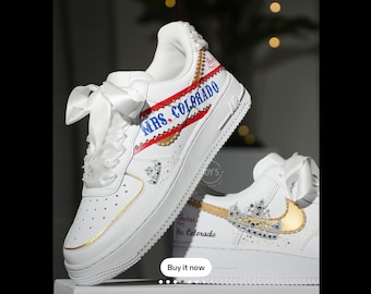 Custom Air Fore 1, handbemalte Schuhe, Custom Sneakers, Beauty Pageant Schuhe