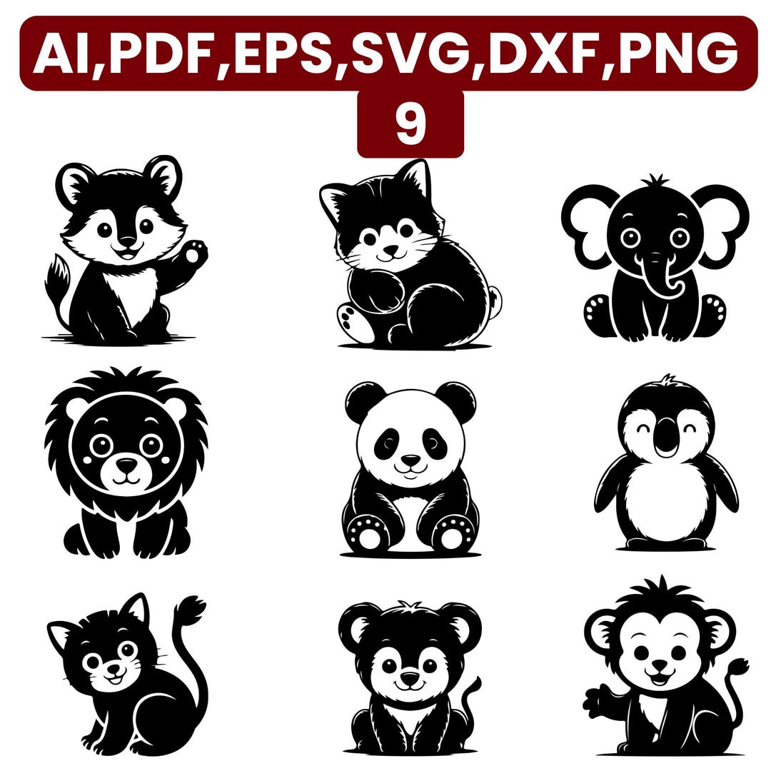 Baby Animal SVG Bundle | Kawaii Nursery Clipart (digital Download) - Etsy