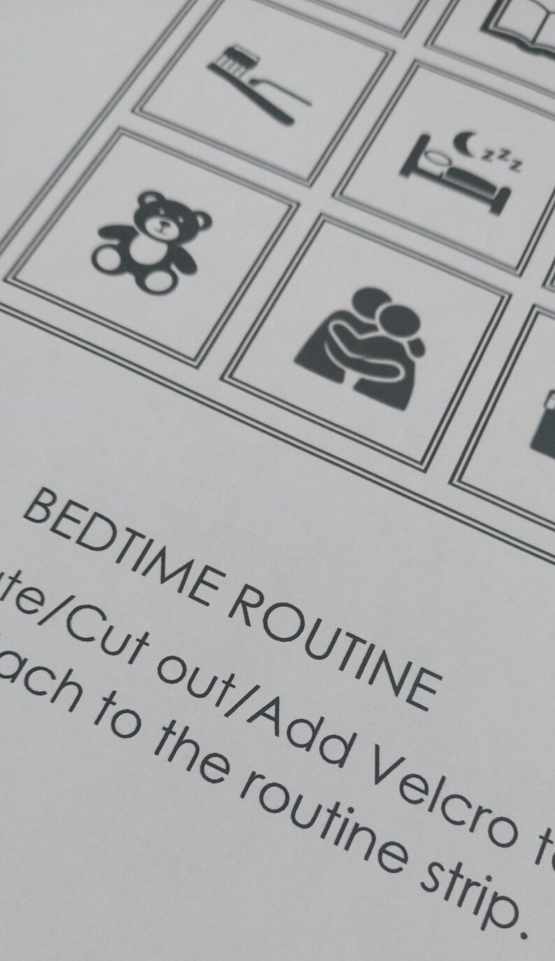 Bedtime Routine Visual Strip for Autism, ADHD Support (digital Download ...
