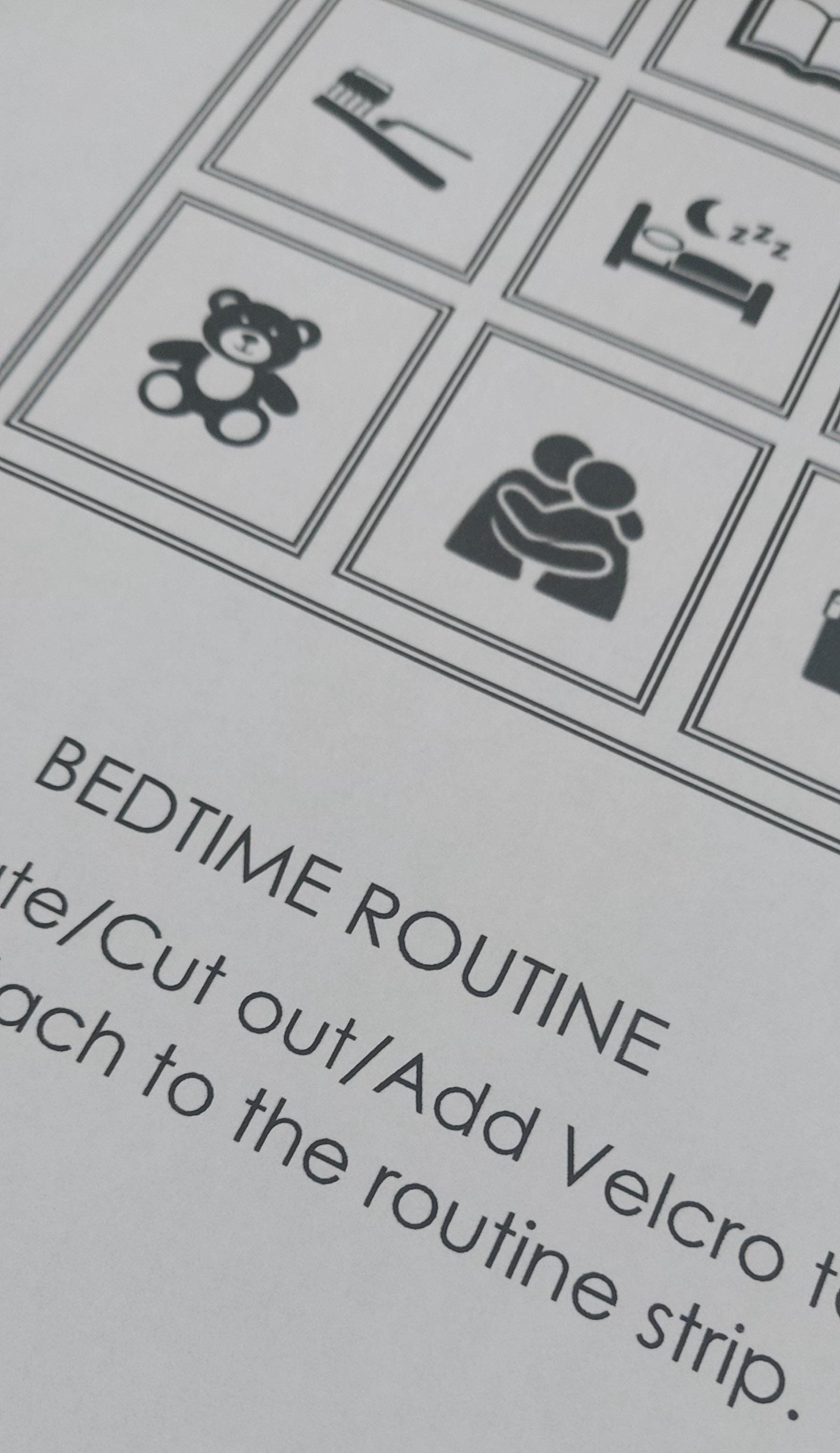 Bedtime Routine Visual Strip for Autism, ADHD Support (digital Download ...