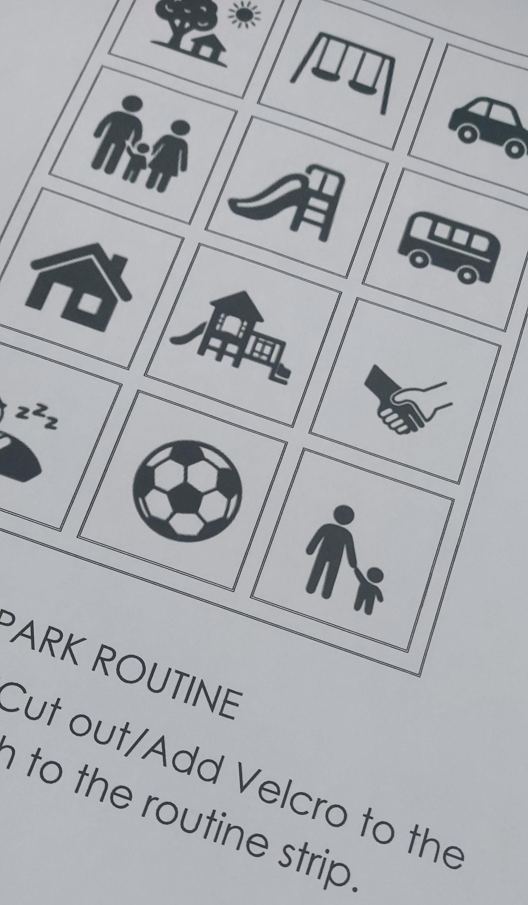 Park Routine Visual Strip: Autism, ADHD, Toddler Schedule Support ...