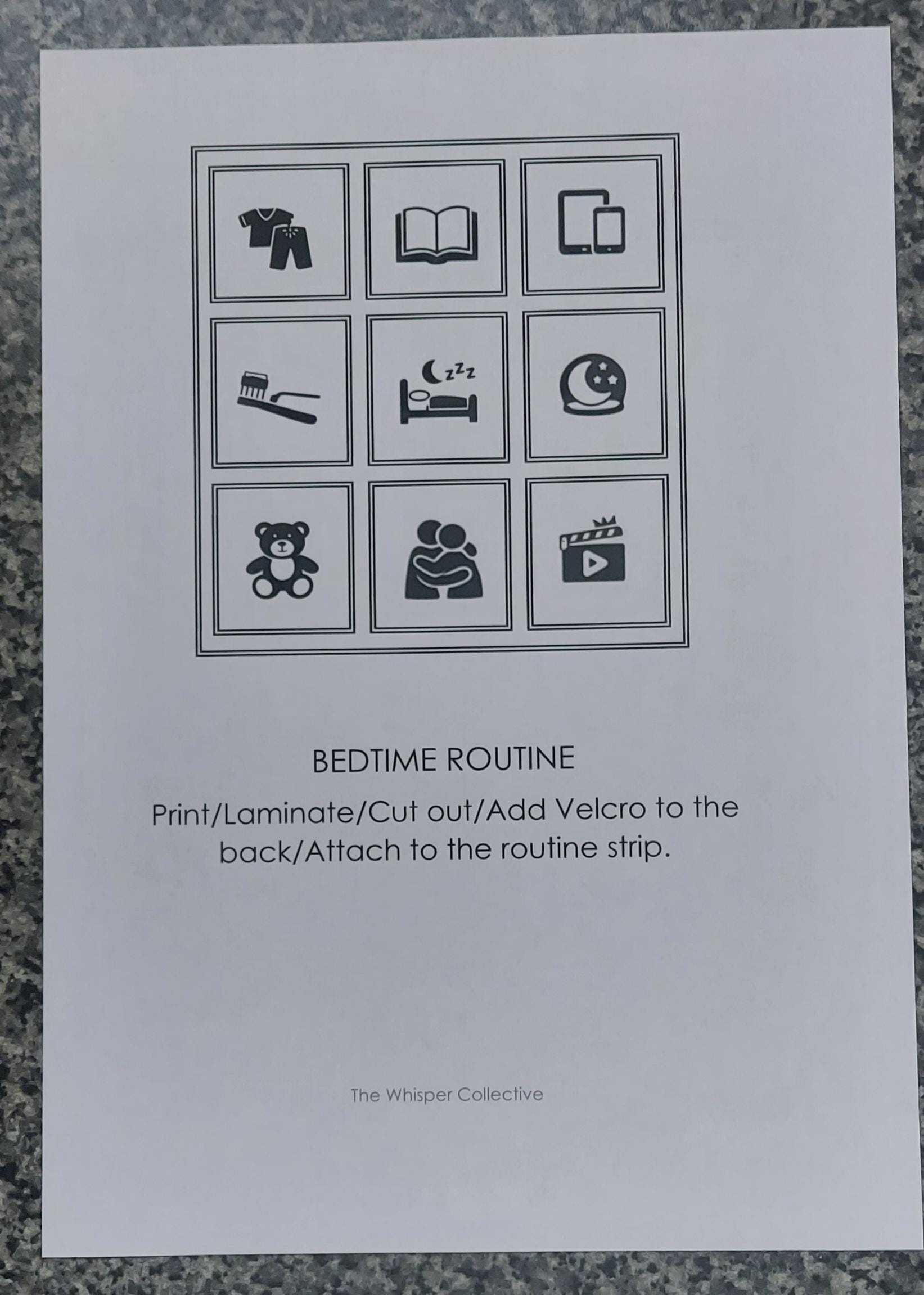 Bedtime Routine Visual Strip for Autism, ADHD Support (digital Download ...