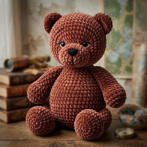 Nybörjarvirkmönster för nallebjörn | Plysch-amigurumi-leksak PDF (digital nedladdning)