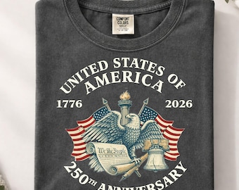Retro USA 250th Anniversary Shirt, Patriotic American Flag Tee, 1776-2026 Semiquincentennial