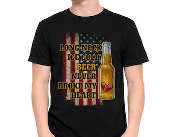 Vintage American Flag Beer Shirt, Country Music Concert Tee