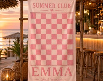 Regalo personalizado para vacaciones, toalla de playa "Verano en que cumplí 30, 40 o 50", toalla de playa personalizada para viaje de cumpleaños, toalla para viaje familiar, regalo de cumpleaños para mamá.