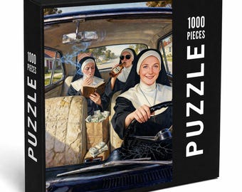 Limited Edition Art Puzzle Funny Nuns Artwork 1000 Pieces Jigsaw Puzzle Adult Gift