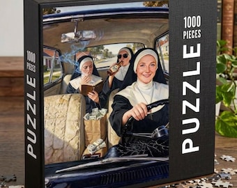 Limited Edition Art Puzzle Funny Nuns Artwork 1000 Pieces Jigsaw Puzzle Adult Gift