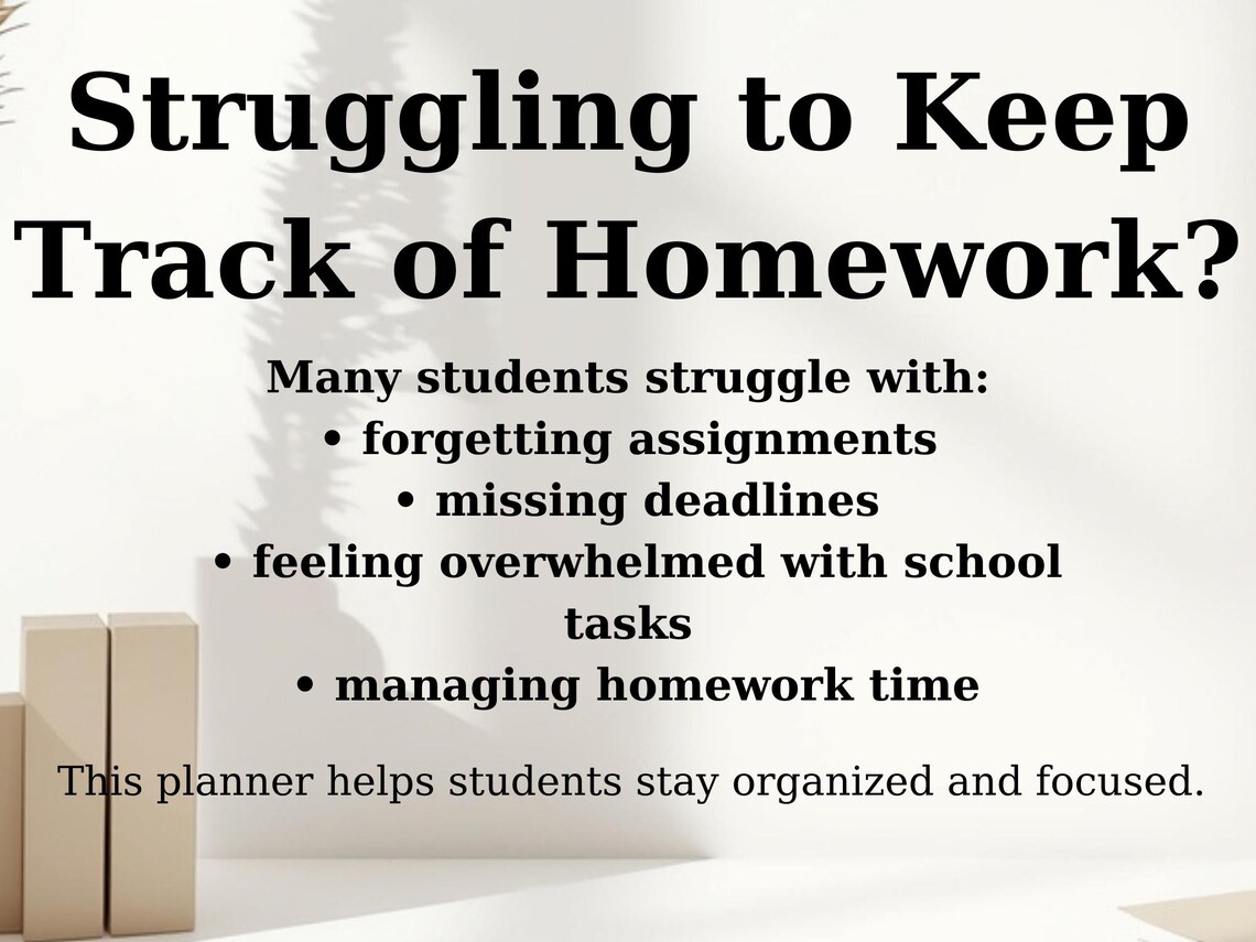 ADHD Homework Tracker Printable | Student Assignment Organizer (PDF ...