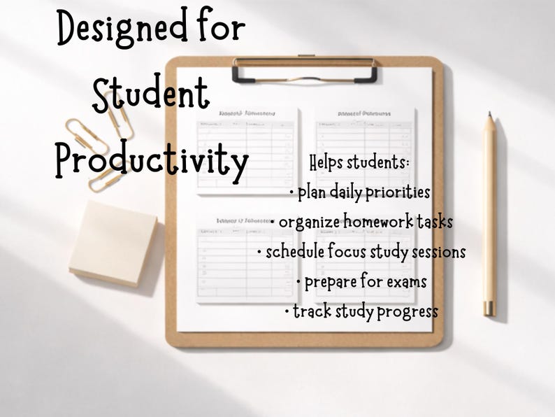 ADHD High School Daily Planner | Printable Study Organizer for Teens ...